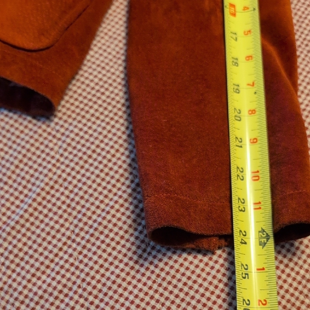Women's Suede Jacket - Deep Rust - Picture 9 of 9